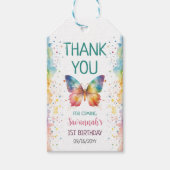 Rainbow Butterfly Birthday Cadeaulabel (Voorkant)