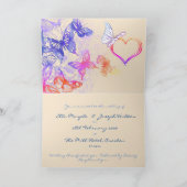 Rainbow Butterfly bruiloft uitnodiging (Binnen)