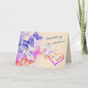 Rainbow Butterfly bruiloft uitnodiging