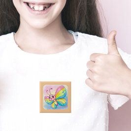 Rainbow Butterfly Button