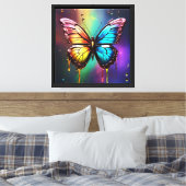 Rainbow Butterfly Canvas Muurkunst Afdruk (Insitu (Slaapkamer))