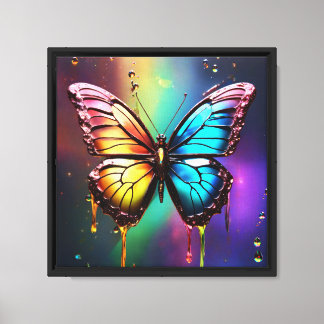 Rainbow Butterfly Canvas Muurkunst Afdruk