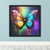 Rainbow Butterfly Canvas Muurkunst Afdruk (Insitu (Houten vloer))