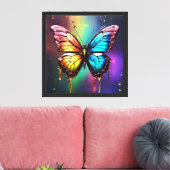 Rainbow Butterfly Canvas Muurkunst Afdruk (Insitu (Woonkamer))
