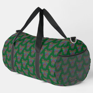 Rainbow Butterfly (dark green) - Duffel Bag Plunjezak