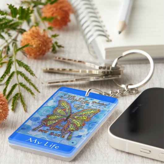 Rainbow Butterfly Diabetes Sleutelhanger (2 sided) (Voorkant Rechts)