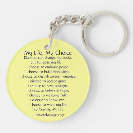 Rainbow Butterfly Diabetes Sleutelhanger (kunst en (Achterkant)