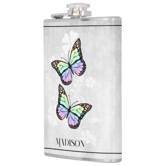 Rainbow Butterfly Floral Flask Heupfles (Links)