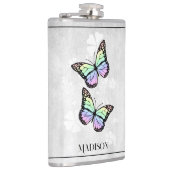 Rainbow Butterfly Floral Flask Heupfles (Rechts)