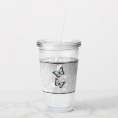 Rainbow Butterfly Floral, gepersonaliseerd Acryl Drinkbeker (Achterkant)