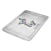 Rainbow Butterfly Floral, gepersonaliseerd Badmat (Gekanteld)