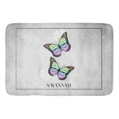Rainbow Butterfly Floral, gepersonaliseerd Badmat (Voorkant)