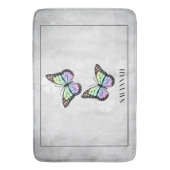 Rainbow Butterfly Floral, gepersonaliseerd Badmat (Voorkant Verticaal)