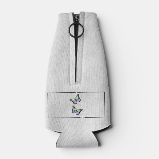 Rainbow Butterfly Floral, gepersonaliseerd Flesjeskoeler (Achterkant)