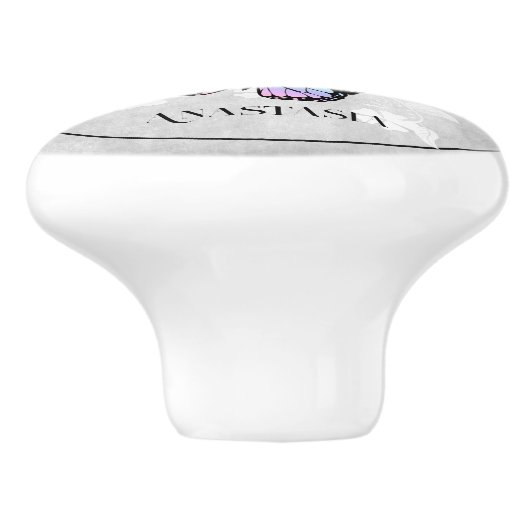 Rainbow Butterfly Floral, gepersonaliseerd Keramische Knop (Zijkant)