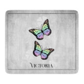 Rainbow Butterfly Floral, gepersonaliseerd Snijplank (Voorkant)