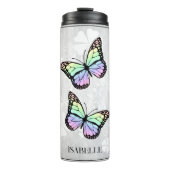 Rainbow Butterfly Floral, gepersonaliseerd Thermosbeker (Voorkant)