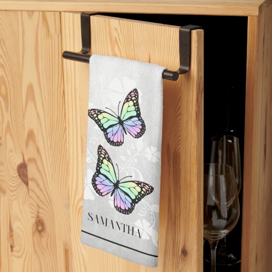 Rainbow Butterfly Floral Kitchen Towel Theedoek (Derde Gevouwen)