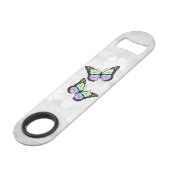 Rainbow Butterfly Floral Personalized Bar Key Speed Flessenopener (Achterkant Gekanteld)