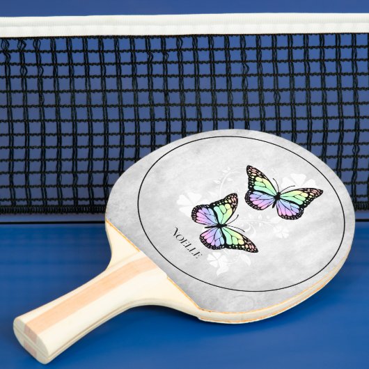 Rainbow Butterfly Floral Ping Pong Paddle Tafeltennisbatje (Insitu)