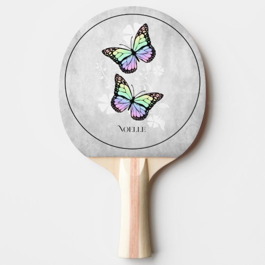 Rainbow Butterfly Floral Ping Pong Paddle Tafeltennisbatje
