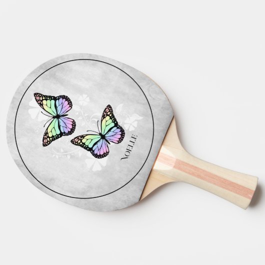 Rainbow Butterfly Floral Ping Pong Paddle Tafeltennisbatje (Zijkant)