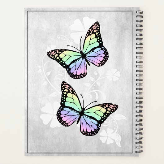 Rainbow Butterfly Floral Planner (Achterkant)