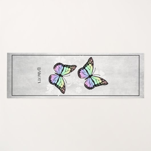 Rainbow Butterfly Floral Yoga Mat (Voorkant (horizontaal))