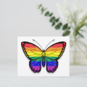 Rainbow Butterfly Gay Pride Flag Briefkaart (Staand voorkant)