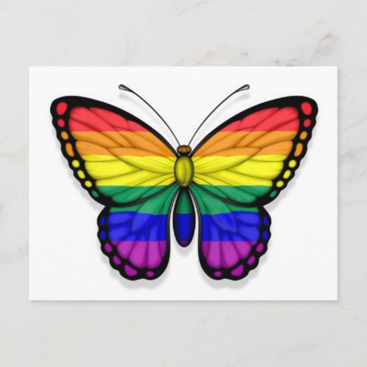 Rainbow Butterfly Gay Pride Flag Briefkaart (Voorkant)