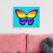 Rainbow Butterfly Gay Pride Vlag Canvas Afdruk (Insitu (Woonkamer))