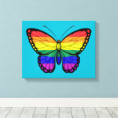 Rainbow Butterfly Gay Pride Vlag Canvas Afdruk (Insitu (Houten vloer))