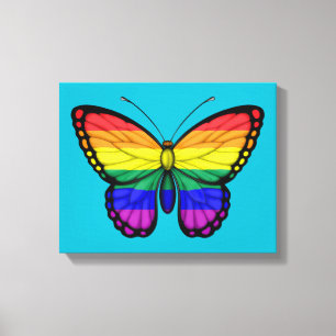 Rainbow Butterfly Gay Pride Vlag Canvas Afdruk