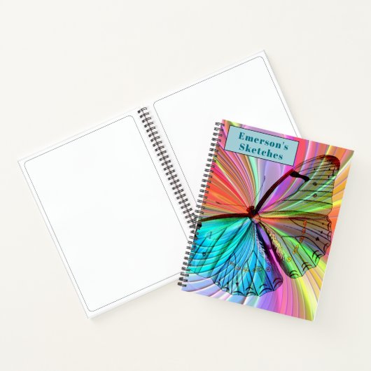 Rainbow Butterfly-handboek aanpassen Notitieboek (Binnen)