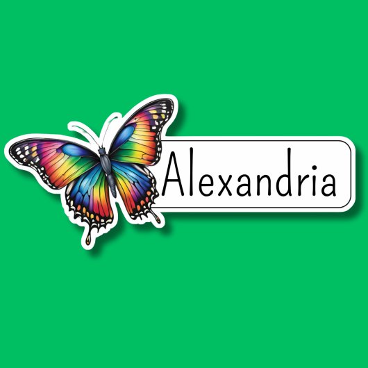 Rainbow Butterfly ID Sticker