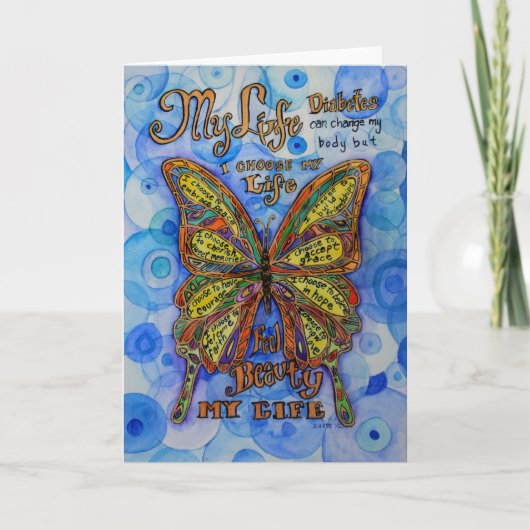 Rainbow Butterfly Inspirerend Diabetes-kaarten Kaart (Voorkant)