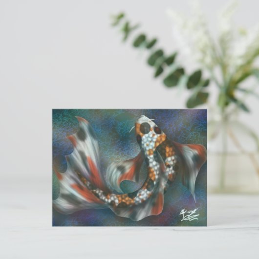 Rainbow Butterfly Koi Briefkaart (Staand voorkant)