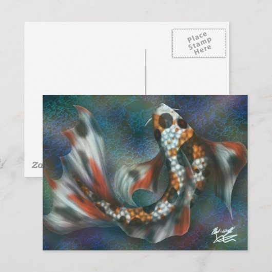 Rainbow Butterfly Koi Briefkaart (Voorkant / Achterkant)