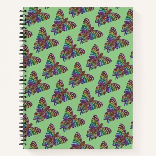 Rainbow Butterfly (lichtgroen) - Notitieboek (Voorkant)