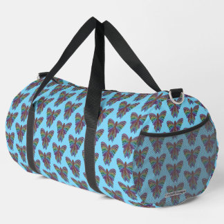 Rainbow Butterfly (light blue) - Duffel Bag Plunjezak