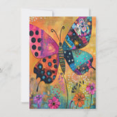 Rainbow Butterfly Meadow Art Canvas tas Bedankkaart (Voorkant)