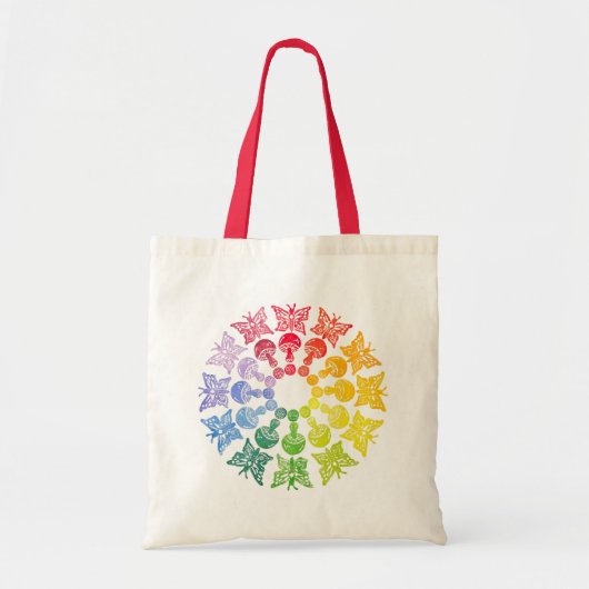 Rainbow Butterfly Mushroom Canvas tas (Voorkant)
