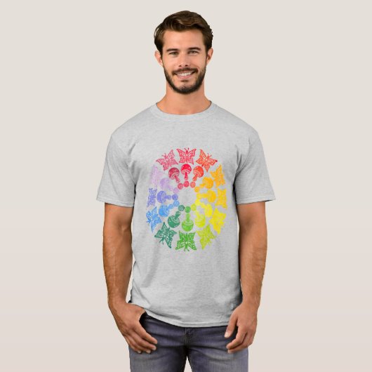 Rainbow Butterfly Mushroom Shirt (Voorkant volledig)