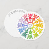 Rainbow Butterfly paddenstoel Hartelijk dank Kaart (Voorkant / Achterkant)