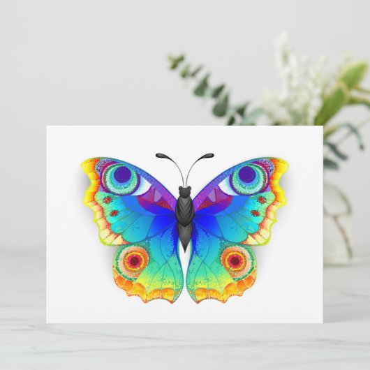 Rainbow Butterfly Peacock Eye Aankondiging (Staand voorkant)