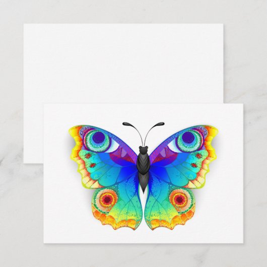 Rainbow Butterfly Peacock Eye Aankondiging (Voorkant / Achterkant)