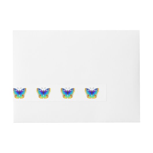 Rainbow Butterfly Peacock Eye Adreslabel Wikkel (Voorkant)