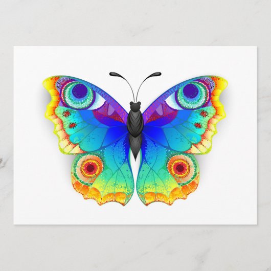 Rainbow Butterfly Peacock Eye Advieskaart (Voorkant)