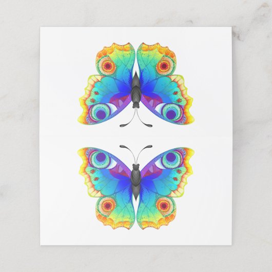 Rainbow Butterfly Peacock Eye Afsprakenkaart (Buitenkant ongevouwen)