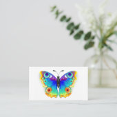 Rainbow Butterfly Peacock Eye Afsprakenkaartje (Staand voorkant)